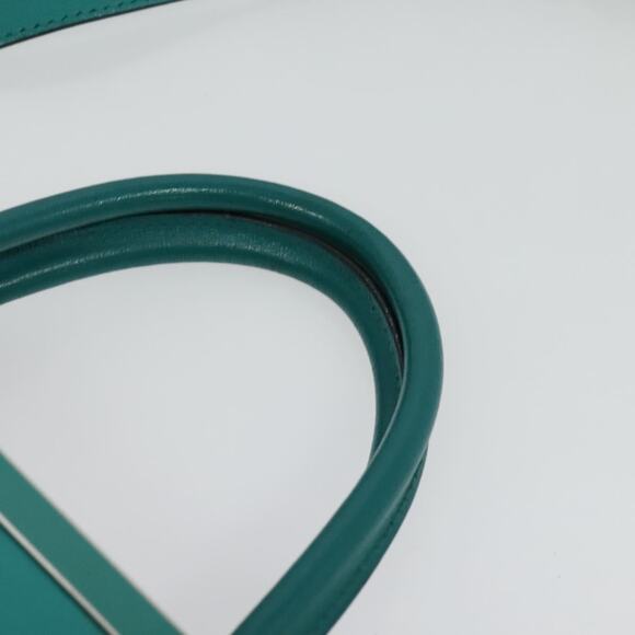FENDI Petite To Jules Hand Bag Leather Silver Emerald Green - Picture 8 of 13